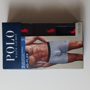 Polo Ralph Lauren 3 Lux Cotton Modal Boxer Briefs 4D Flex ,3 x Black Size LARGE